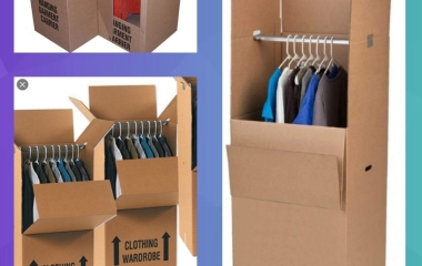 Đặt làm thùng carton đựng quần áo may mặc xuất khẩu có thanh treo theo yêu cầu